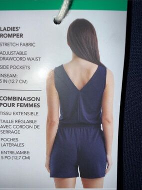 Lole ladies, romper stretch fabric Navy V-Neck Sleeveless RomperXL NWT